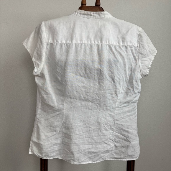 Edward White Linen Short Sleeve Button Up Shirt L | Summer Minimal Top - Picture 5 of 6